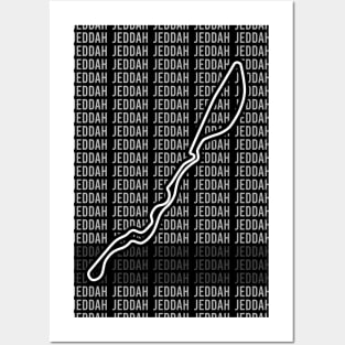 Jeddah - F1 Circuit - Black and White Posters and Art